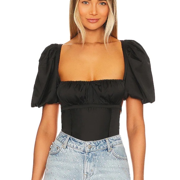 For Love and Lemons Black Bodysuit